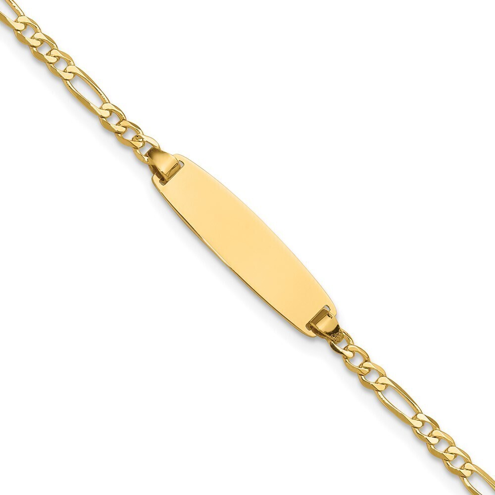 14k Yellow Gold Figaro Id Bracelet